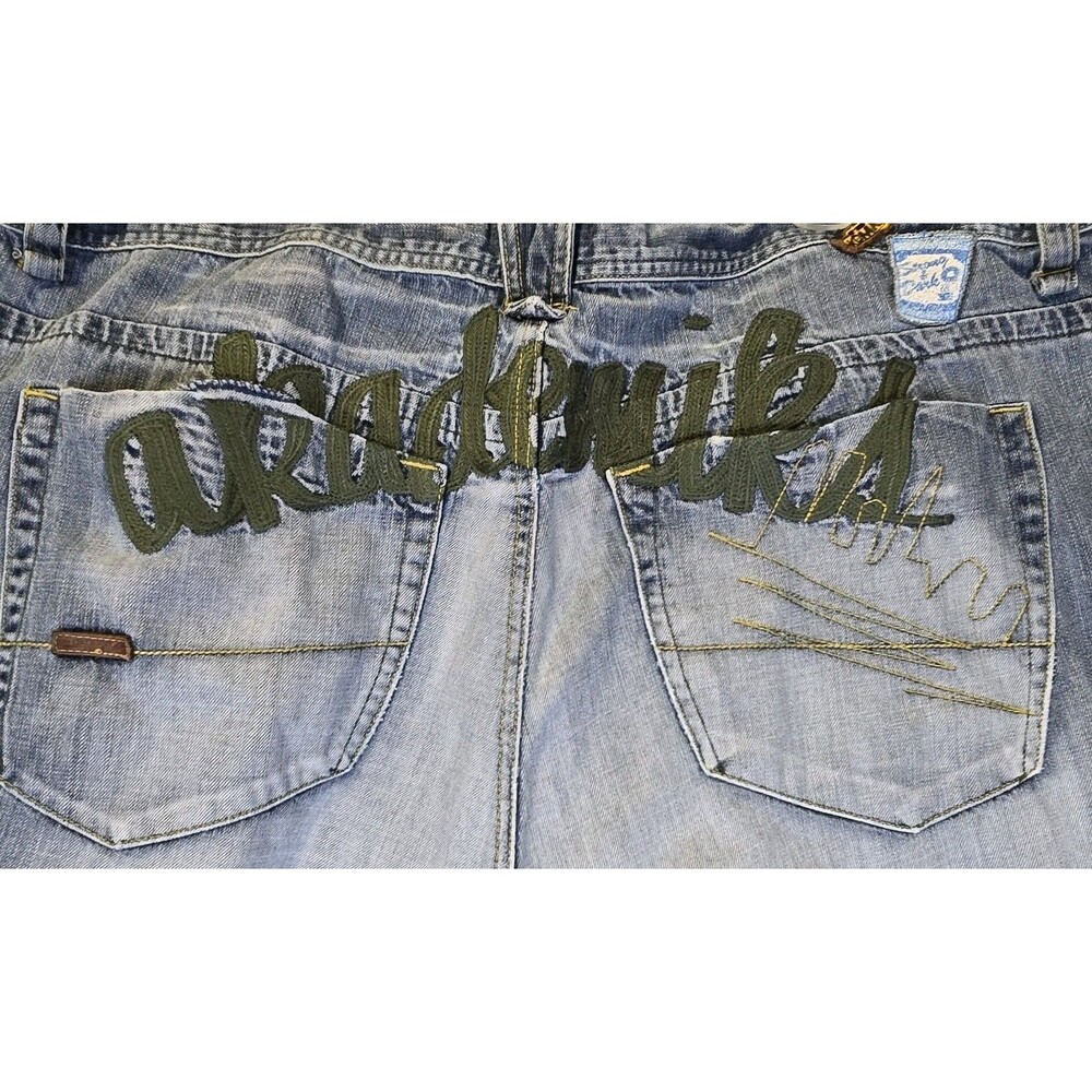 Akademiks Jeans Mens 44 (42x33) Blue Denim Loose Baggy Fit Y2K Hip Hop Pants